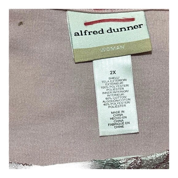 Alfred Dunner Woman Primrose Garden Floral Lace Top 2X Pink NEW Short Sleeve - Picture 2 of 7